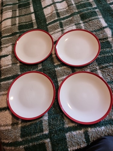 Red and white stoneware cm - red, 21