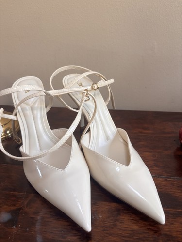 Zara white pointed toe court - zara,