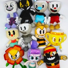 Cuphead Plush Toy Mugman Mecup And Brocup Dice Cup Head Stuffed Doll Kids Gifts