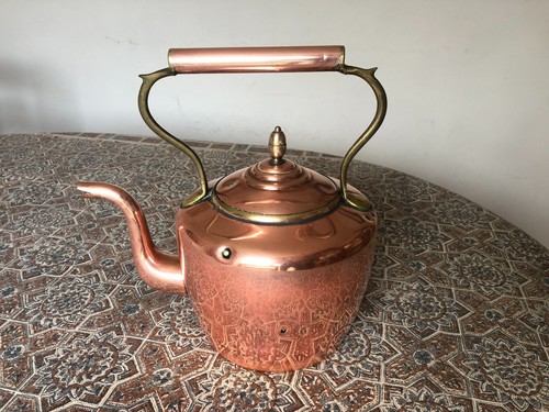 Large vintage copper kettle