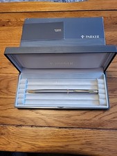 Vintage Parker Insignia Ballpoint Pen In Chrome with Gold Plated Trim.