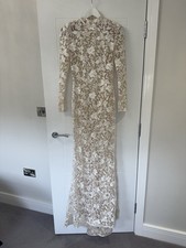 USED NADINE MERABI GABRIELLA WHITE MAXI DRESS SIZE SMALL