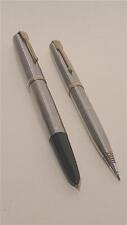 Rare Parker 51 Steel Flighter Pen & Pencil Set in Box 1950's