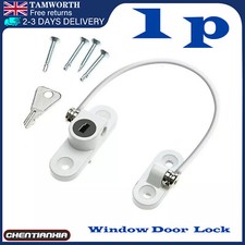 Window Door Restrictor Child Baby Safety Security Lock Cable Catch 4 screws NEW
