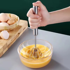 Semi Automatic Egg Whisk Hand Push Egg Beater Stainless Steel Blender Mixer UK