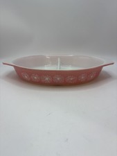 Pyrex Pink Daisy Divided