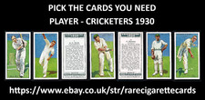PLAYER - CRICKETERS 1930 - PICK THE CARDS YOU NEED