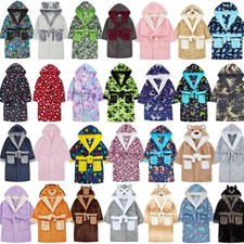 Girls Boys Dressing Gown Kids Robe  Childs Fleece Nightwear Age 2-13 Years