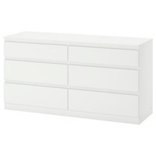 New IKEA KULLEN Chest of 6 Drawers White Bedroom Storage Cabinet 140x72 cm