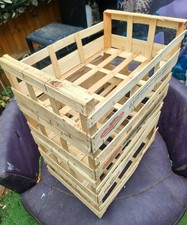 ✅ 5 X Wooden Stackable Storage Crates Large Vegetable Boxes Vintage Trays, Craft