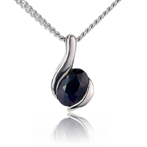 Sapphire necklace sterling - necklace,