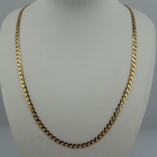 9ct Gold Curb Chain, U.K. Hallmarks, 18in Long, 3.7mm  Wide, 6.2g Not Scrap