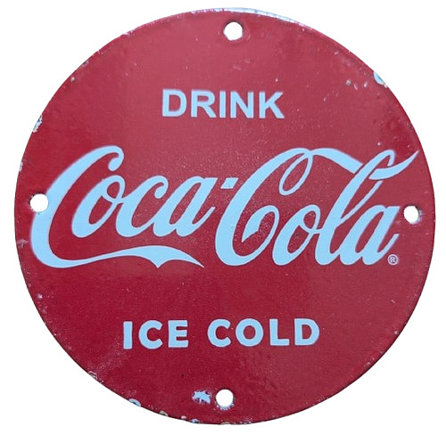 Coca cola enamel sign 6 - coca,