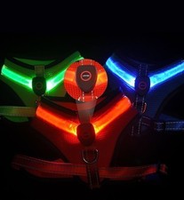Light up Dog Harness, LED Dog Vest Harness Rechargeable, Adjustable & Reflective
