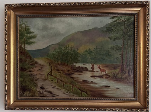 Antique oil painting scottish - antique,