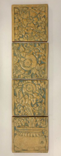 Contemporary tile floral - contemporary, 4-tile