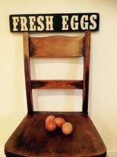 Eggs Sign Fresh Plaque Wood