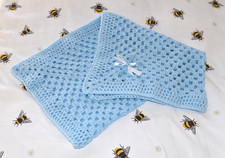 NEW CROCHET HAND MADE BABY BLANKET 23" X 23" INCHS  58.42 X 58.42 cm