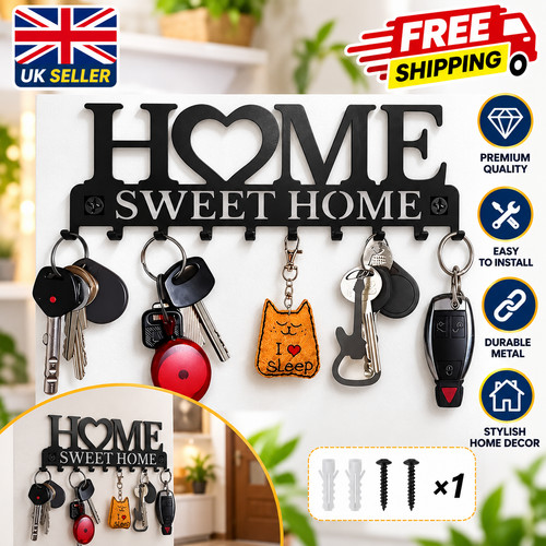 Black key holder wall mounted - key,