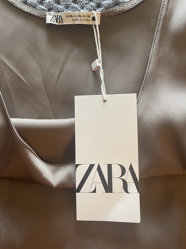 New zara silk khaki color - khaki, top
