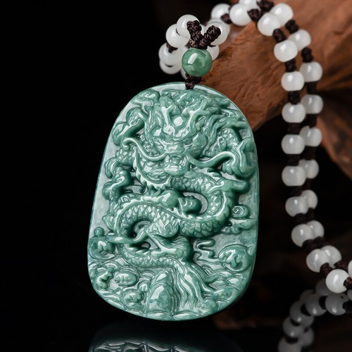 Natural jade dragon - jade, pendant