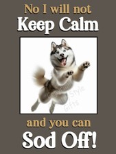 Siberian Husky Malamute Pet Dog Funny Gift Fridge Magnet Keep Calm