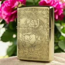 Griffin emblem engraved - emblem, brass