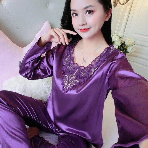 New women silk satin pajamas - new,