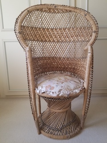 1970 peacock wicker - wicker, chair