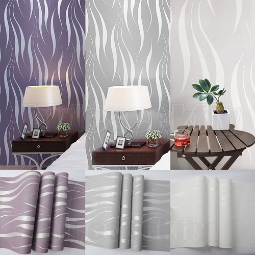 Silver grey wallpaper wave - silver,