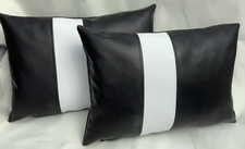 2 x Campervan Cushions + Pads 42 x 28 cm Faux leather Vinyl  Made in Cheshire