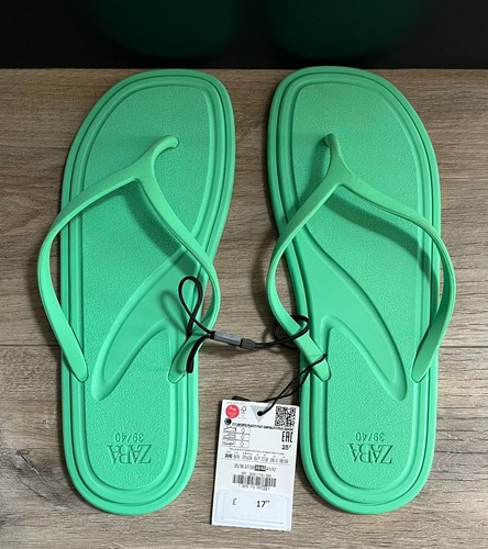 Zara green rubber - rubber, flops