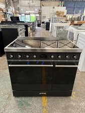 Smeg Symphony C92IPMB2 90cm Induction Range Cooker Matt Black | Double Oven Pyro