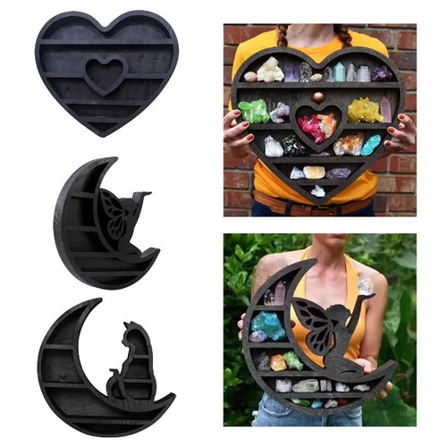 Wooden crystal display shelf - crystal,