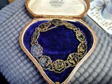 Gorgeous Antique Japanese SHADUKO Komai Damascene Panel BRACELET