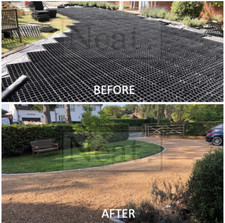Gravel grass grid paver base - gravel/grass,