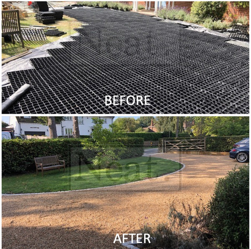 Gravel grass grid paver - gravel/grass, base