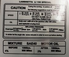 Lambretta LI 150 special running in Sticker