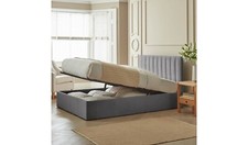 Pandora Small Double End Lift Ottoman Bed Grey Modern Bedroom Storage