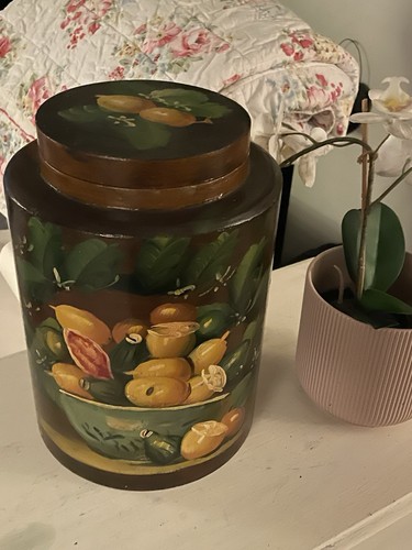 Vintage painted tea caddy - vintage,