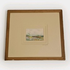 Contemporary Original Watercolour Pen Mixed Media David Plowright Scottish Moor 