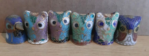 Cat owl bird cloisonne - bird,