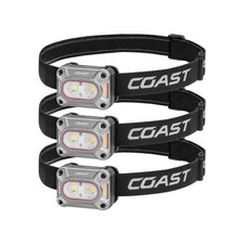 COAST CH1000R Headlamps 1000 Lumens Rechargeable Dual Powered 3 Pack