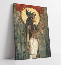 ANCIENT EGYPTIAN PHAROH WOMAN FRAMED CANVAS WALL ART PICTURE PRINT