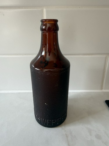 Vintage amber glass schweppes - vintage,