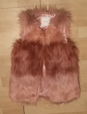 GIRLS NEXT PINK FAUX FUR GILET/BODYWARMER AGE 7 YEARS
