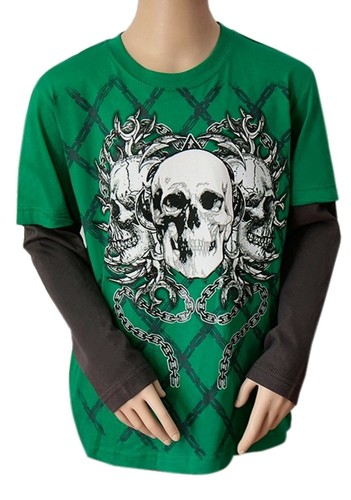 Boys flipback green skull - boys,