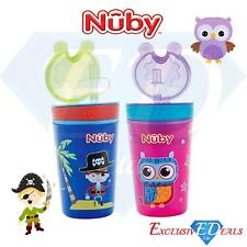 Nuby No Spill 24+M Snack & Sip With Straw 270ml Coloured Cartoon Design