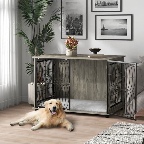 Pawhut dog crate furniture end - pawhut,