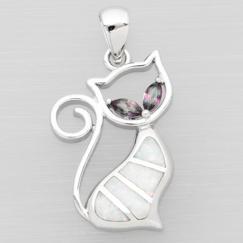 Cat mystic topaz eyes white - cat,